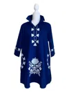 Navybleu Camille Embroidered Tunic Dress In Navy/white In Blue