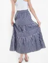 Navybleu Gingham Skirt In Navy In Blue