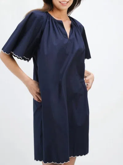 Navybleu Harbor Scallop Dress In Navy In Blue