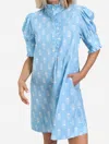 Navybleu Westport Mini Dress In Blue Stamp In Blue