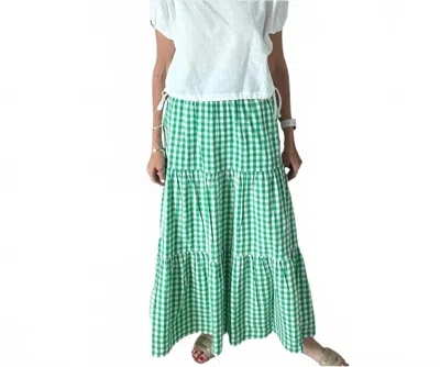 Navybleu Women's Gingham Skirt In Green