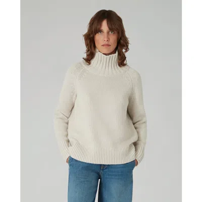 Navygrey The Authentic Funnel Sweater In Lait
