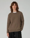 Navygrey The Cable Crew Sweater In Mocha