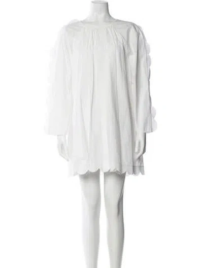 Pre-owned Naya Rea Bateau Neckline Mini Dress In White