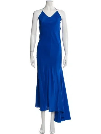 Pre-owned Naya Rea Halterneck Long Dress In Blue