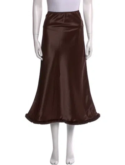Pre-owned Naya Rea Midi Length Skirt In Brown