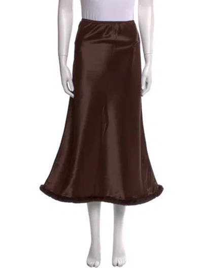 Pre-owned Naya Rea Midi Length Skirt In Brown