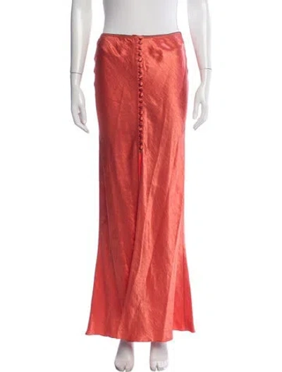 Pre-owned Naya Rea Silk Long Skirt In Pink