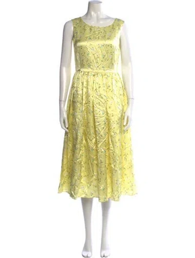 Pre-owned Naya Rea Silk Midi Length Dress W/ Tags In Yellow