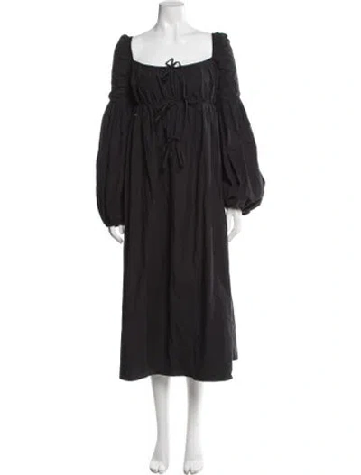 Pre-owned Naya Rea Square Neckline Long Dress In Black