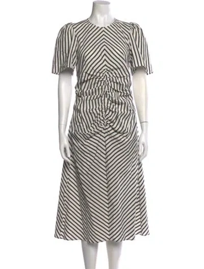Pre-owned Naya Rea Striped Midi Length Dress In Multi