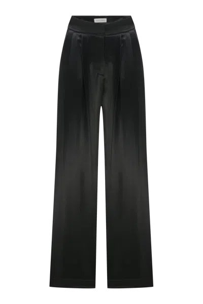 Nazli Ceren Tina Satin Trousers In Black