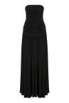 NAZLI CEREN AMBER STRAPLESS JERSEY LONG DRESS IN BLACK