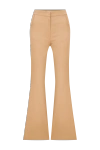 NAZLI CEREN AVRELL COTTON FLARED TROUSERS IN GOLDEN STRAW