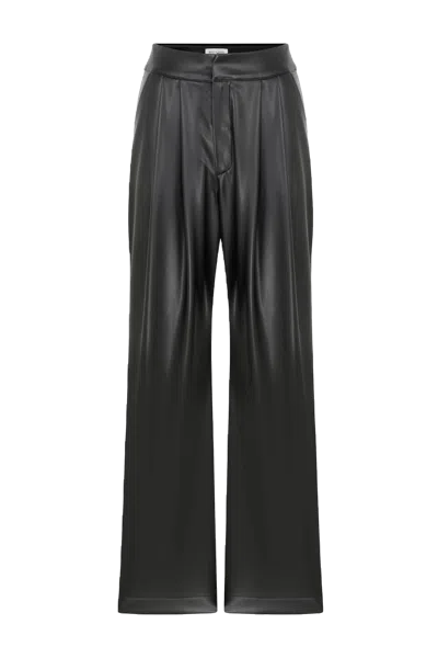 Nazli Ceren Tina Vegan Leather Trousers In Noire In Black