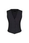Nazli Ceren Brita Linen Vest In Black In Black