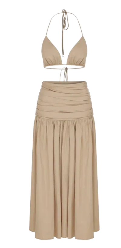 Nazli Ceren Birdie Top In Apple Cinnamon In Brown