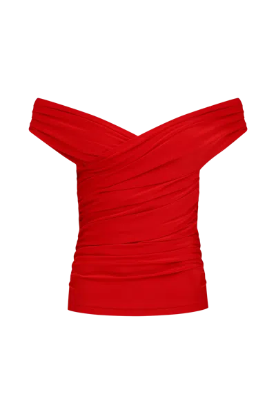 Nazli Ceren Cheri Blouse In Fiery Red In Cherry Red