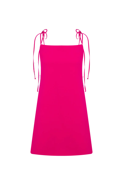Nazli Ceren Ellie Mini Crepe Dress In Raspberry Sorbet In Pink