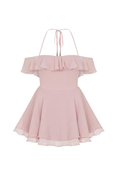 Nazli Ceren Evie Mini Dress In Tender Peach In Pink