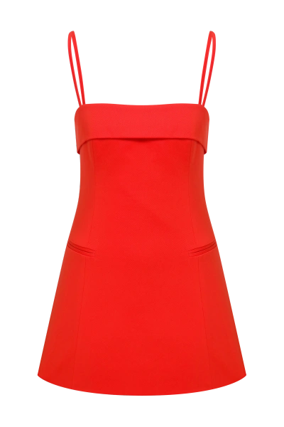 Nazli Ceren Gaia Cotton Mini Dress In Tangerine In Orange