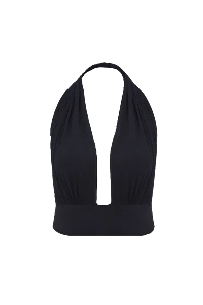 Nazli Ceren Ines Jersey Blouse In Black