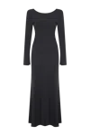Nazli Ceren Iris Jersey Long Dress With Open Back In Black