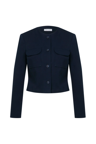 Nazli Ceren Irma Cotton Jacket In Deep Cobalt In Blue