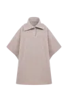 Nazli Ceren Jarine Wool Blend Poncho In Light Beige In Beige