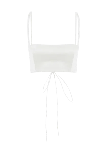 Nazli Ceren Women's White Lalia Crepe Top In Blanche