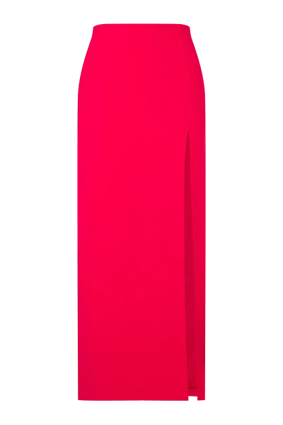 Nazli Ceren Lea Crepe Midi Skirt In Paprika Red