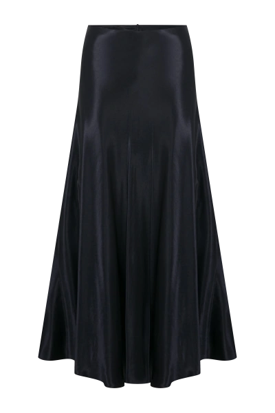 Nazli Ceren Lia Satin Maxi Skirt In Black