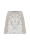 Nazli Ceren Women's White Marde A-line Sequin Mini Skirt In Cloud Cream