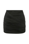 Nazli Ceren Micha Jersey Asymmetric Mini Skirt In Black