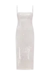 Nazli Ceren Miles Sequin Dress In Cloud Cream In White