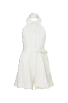 Nazli Ceren Mindy Linen Playsuit In White Sand