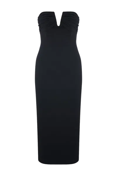 Nazli Ceren Miora Crepe Midi Dress In Black