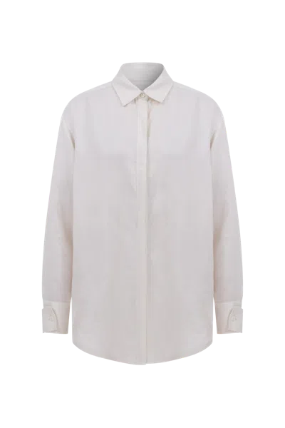 Nazli Ceren Ravenna Linen Shirt In White