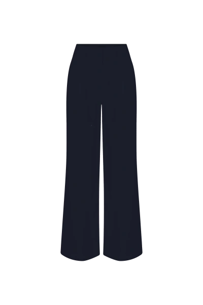 Nazli Ceren Tina Linen Trousers In Dark Navy In Black