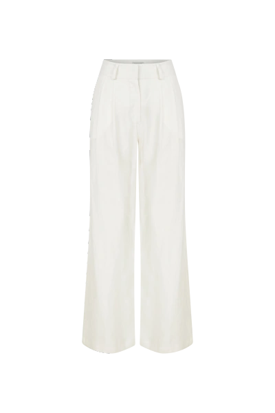 Nazli Ceren Tina Linen Trousers In White Sand