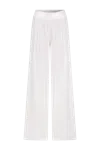 Nazli Ceren Women's Tina Trousers In White With Satin Waistband In White
