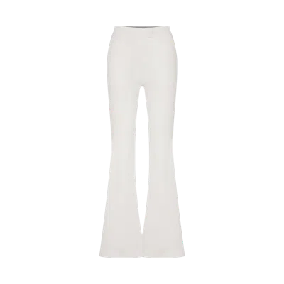 Nazli Ceren Marylebone Crepe Flared Trousers In Vanilla Ice In White