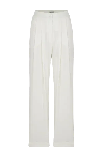 Nazli Ceren Tina Crepe Trousers In Blanche In White
