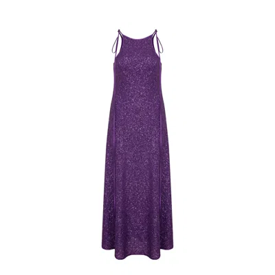Nazli Ceren Addie Sequin Long Dress In Sparkling Grape In Purple