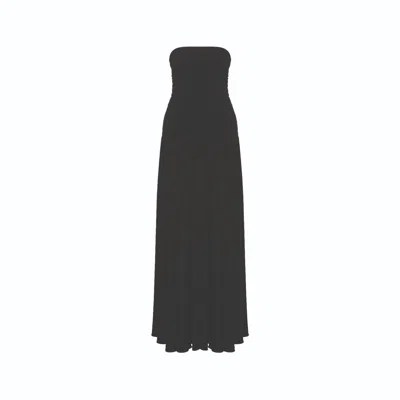 Nazli Ceren Women's Amber Strapless Jersey Long Dress In Black