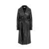 NAZLI CEREN WOMEN'S BLACK CECILE VEGAN LEATHER TRENCHCOAT