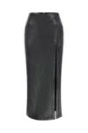 Nazli Ceren Women's Black Lea Vegan Leather Midi Skirt In Black