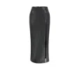 Nazli Ceren Women's Black Lea Vegan Leather Midi Skirt In Black