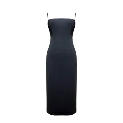 Nazli Ceren Miles Crepe Midi Dress In Black