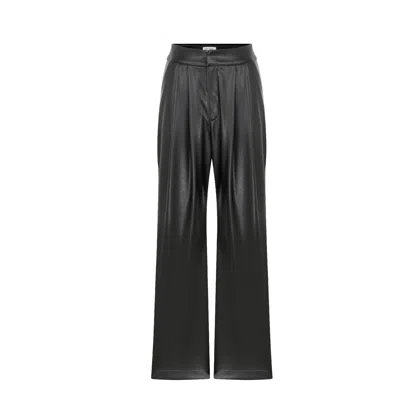 Nazli Ceren Women's Black Tina Vegan Leather Trousers In Noir
